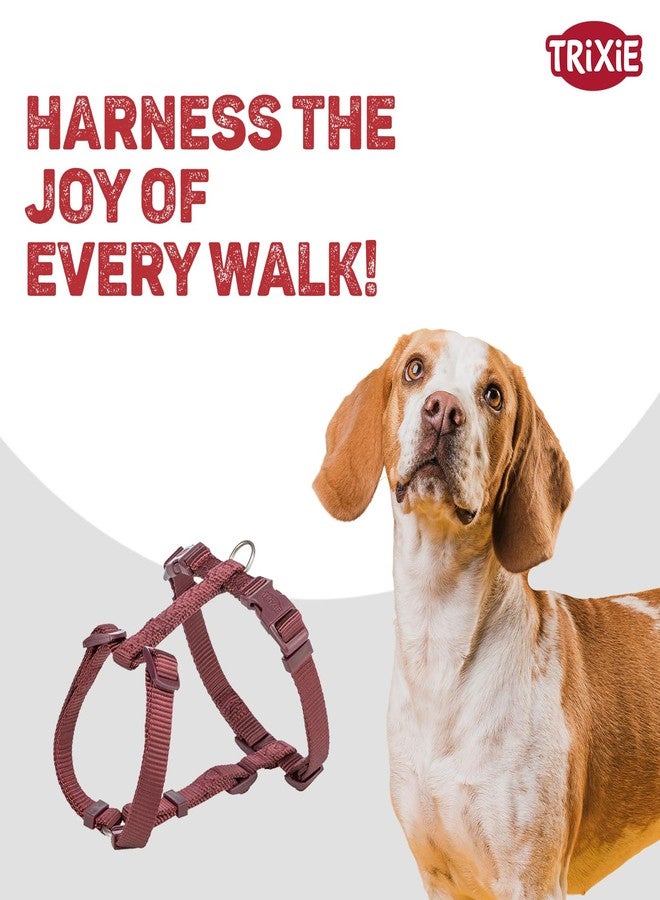 Trixie Premium H-Harness for Small to Medium Dogs, Adjustable 42-60 cm - Durable Dog Walking Harness, 15 mm Strap, Sangria Red - Image 4